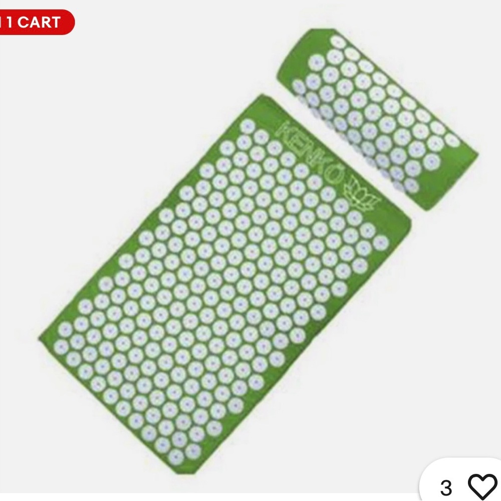 Kenko Green Acupressure Mat and Pillow Set